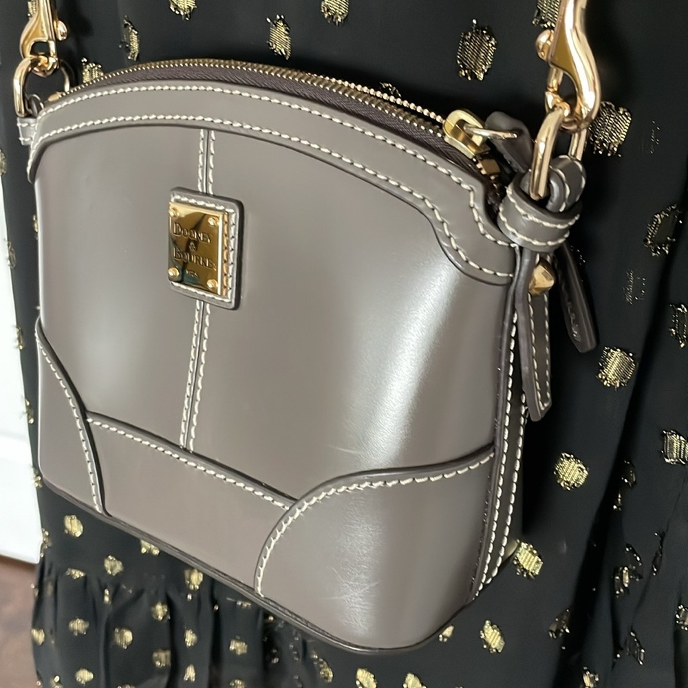 Dooney & Bourke Mini Crossbody Grey Beacon Leather Dome Shape - Picture 7 of 15